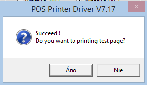 f) Objeví se okno instalace samotné tiskárny. Instalátor rozezná verzi OS windows a potřebné je jenom vybrat v sekci Select printer series volbu pro tiskárnu, která je POS-58.