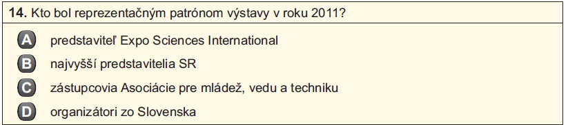 Testovanie T9-212 priebeh, výsledky a analýzy Analýza položky č. 14 Ukážka položky č.