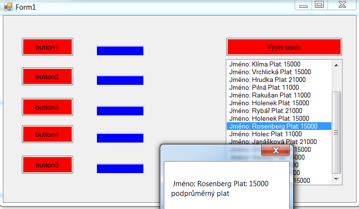 Metoda listbox1_selectedindexchanged se volá při změně zaškrtnutí položky. Zajímavější využití si vyzkoušíme ve cvičení. Důležité Do proměnné typu předka lze přiřadit jakéhokoliv potomka.