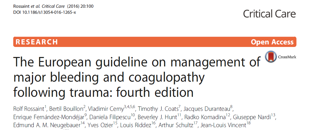 Initial coagulation resuscitation Recommendation 24 In the initial management of patientswith expected massive haemorrhage, we recommendone of the two following