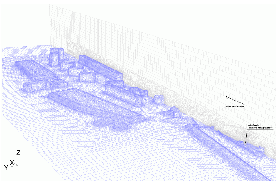 Disperzní modely, CFD 11 Příklad: šíření amoniaku Ukázka výpočetní sítě Ján Remiš,