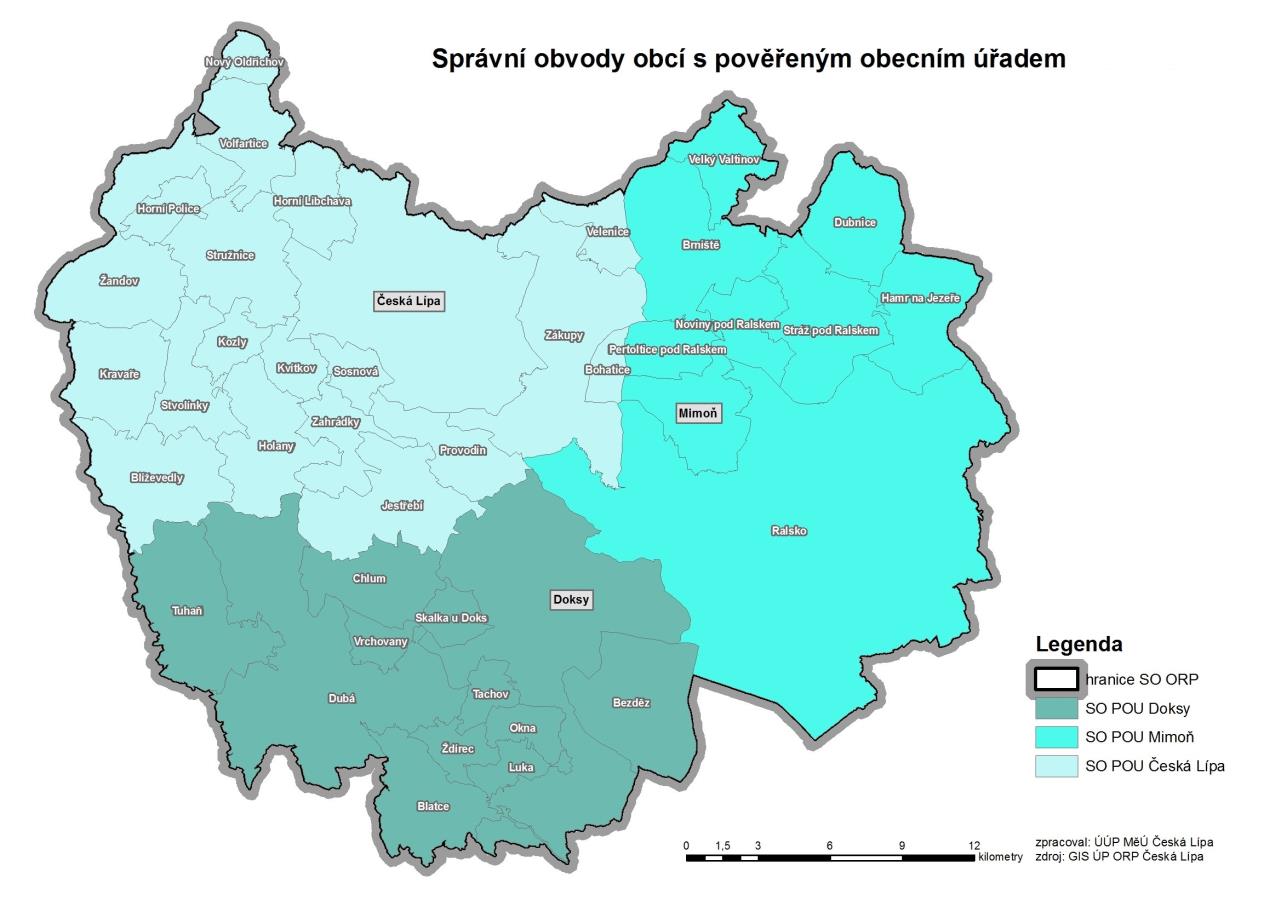 SO POU Česká Lípa: Blíževedly, Bohatice, Česká Lípa (POU), Holany, Horní Libchava, Horní Police, Jestřebí,