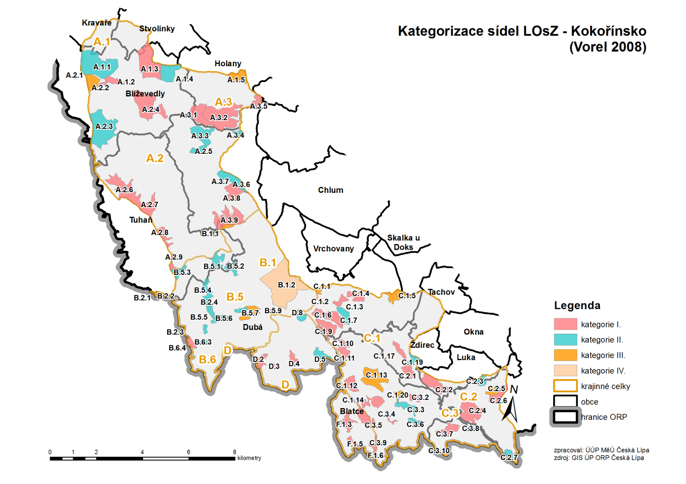 Obrázek 17 Ochrana 3. úrovně, kategorizace LOsZ, Kokořínsko Územně analytické podklady ORP Česká Lípa 4.