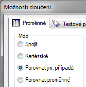 5. Porovnat proměnné (bez vícenásobných) Pokud bychom chtěli oproti příkladu 4 naopak jen první výskyt ID z každého souboru, zvolili bychom Vypustit vícenásobné.