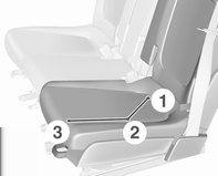 42 Sedadla, zádržné prvky Zadní sedadla Nastavení sedadla Systém přizpůsobitelných sedadel (FlexSpace) 9 Varování Jezděte pouze s vnějšími sedadly zajištěnými ve vodících kolejničkách.
