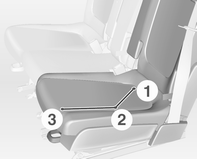 Sedadlá, zádržné prvky 43 Zadné sedadlá Nastavenie sedadla Flexibilný systém sedadiel (FlexSpace) 9 Varovanie Jazdite iba s vonkajšími sedadlami ukotvenými vo vodiacich koľajach.