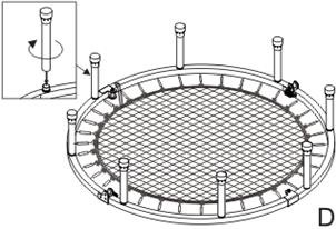 Dle obrázku níže rozložte horní rám do tvaru půlkruhu (Obr. A).