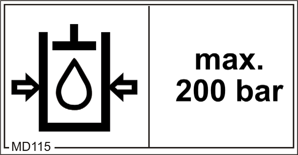 Všeobecné bezpečnostní pokyny MD 100 Tento piktogram označuje vázací body k upevnění vázacích prostředků při překládce stroje.
