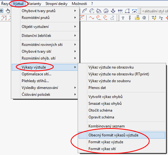 RIBTEC RIBcad ZEICON Pokud definiční soubor LFORM.DAT v cílové složce neexistuje, pak se vytvoří automaticky nový definiční souboru SLFORM.