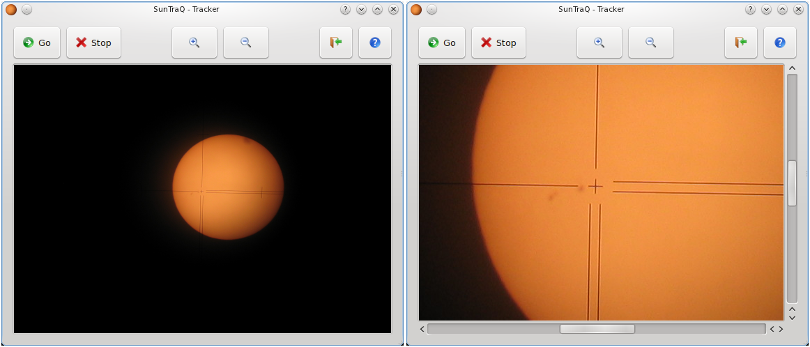 KAPITOLA 3. SYSTÉM PRO AUTOMATICKÉ URČOVÁNÍ AZIMUTU Kliknutím na Finish se také spustí další okno aplikace SunTraQ Tracker, viz. obrázek 3.