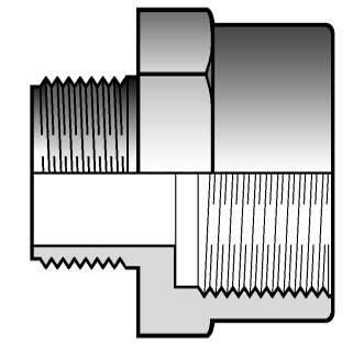 RFV Spojka redukčná, jedna strana vnútorný závit, druhá strana vonkajší závit (len k závitom z plastu) R x R1 PN Typové 1/2" x 3/8" 16 RFV012038 10 500 04 3/4" x 3/8" 16 RFV034038 10 400 04 3/4" x