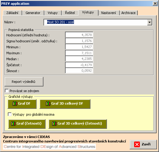 Software pro hodnocení projektů 56 Obr. 4 Dialogové okno s vyznačením sekce pro sestavování grafických výsledků.