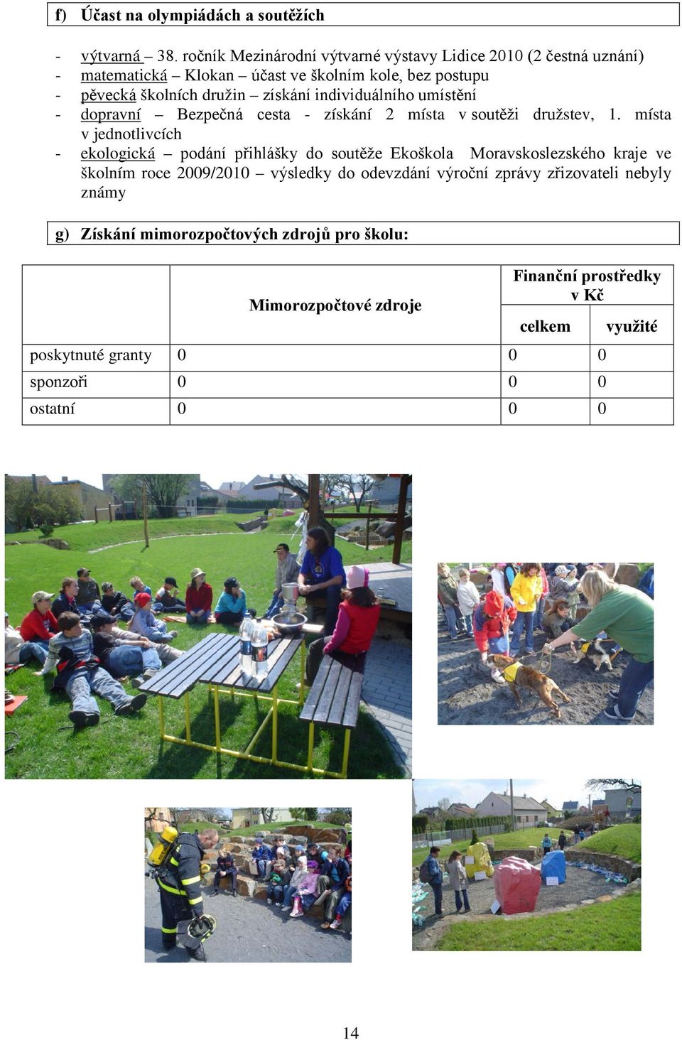 individuálního umístění - dopravní Bezpečná cesta - získání 2 místa v soutěži družstev, 1.