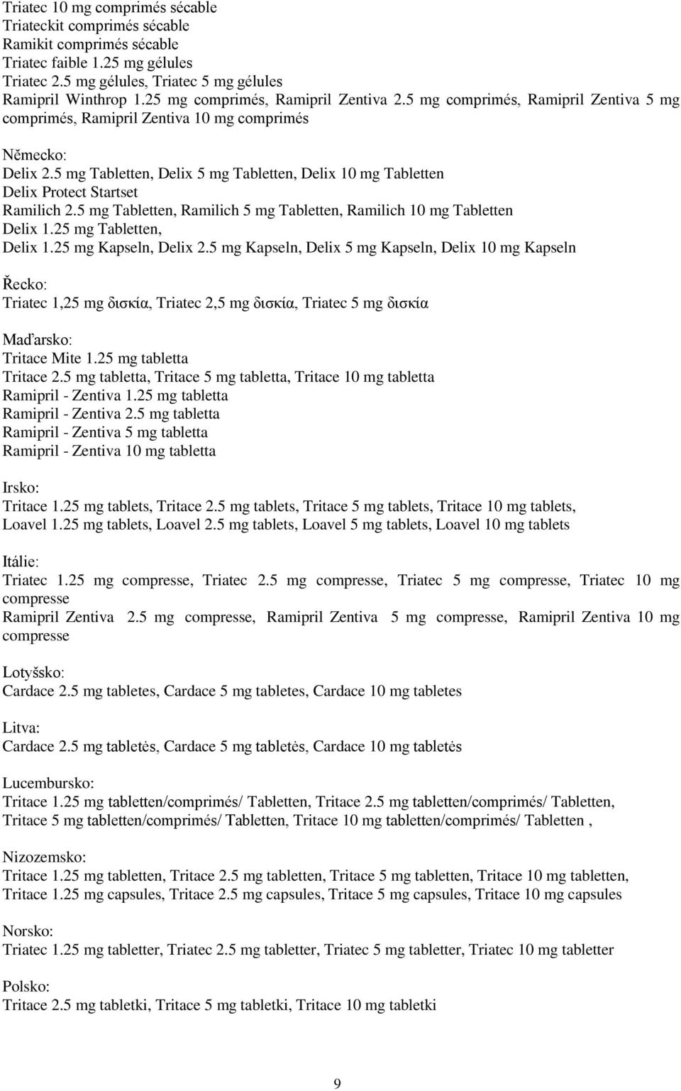 5 mg Tabletten, Delix 5 mg Tabletten, Delix 10 mg Tabletten Delix Protect Startset Ramilich 2.5 mg Tabletten, Ramilich 5 mg Tabletten, Ramilich 10 mg Tabletten Delix 1.25 mg Tabletten, Delix 1.