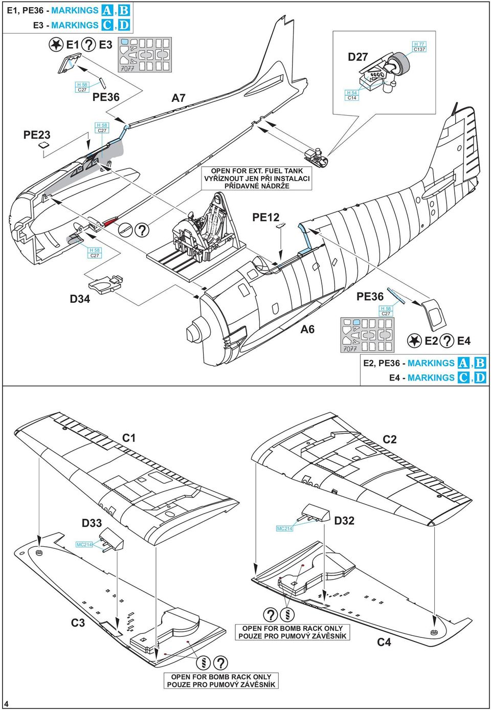 FUEL TANK VYŘÍZNOUT JEN PŘI INSTALACI PŘÍDAVNÉ NÁDRŽE PE12 D34 PE36 A6 E2 E4, PE36