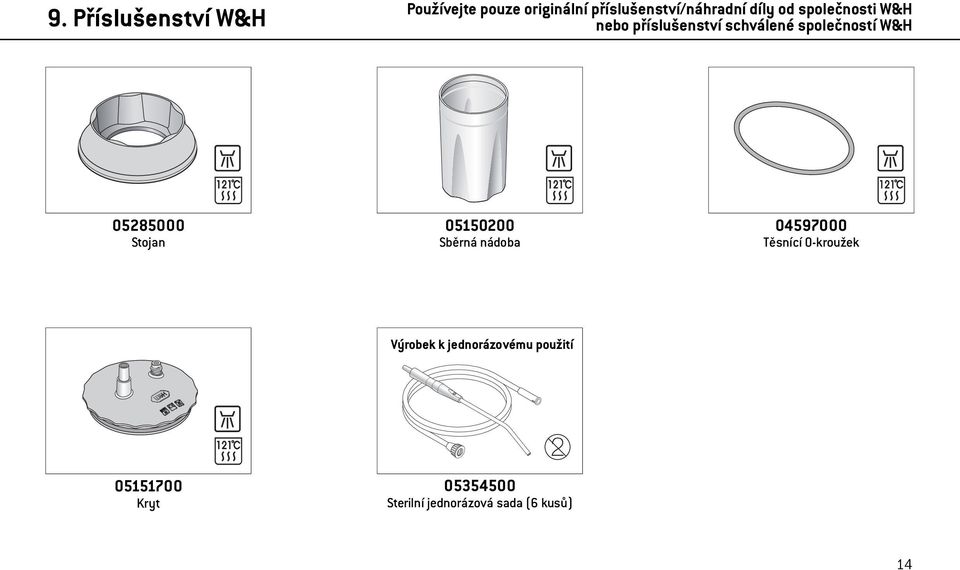 05285000 Stojan 05150200 Sběrná nádoba 04597000 Těsnící O-kroužek Výrobek k