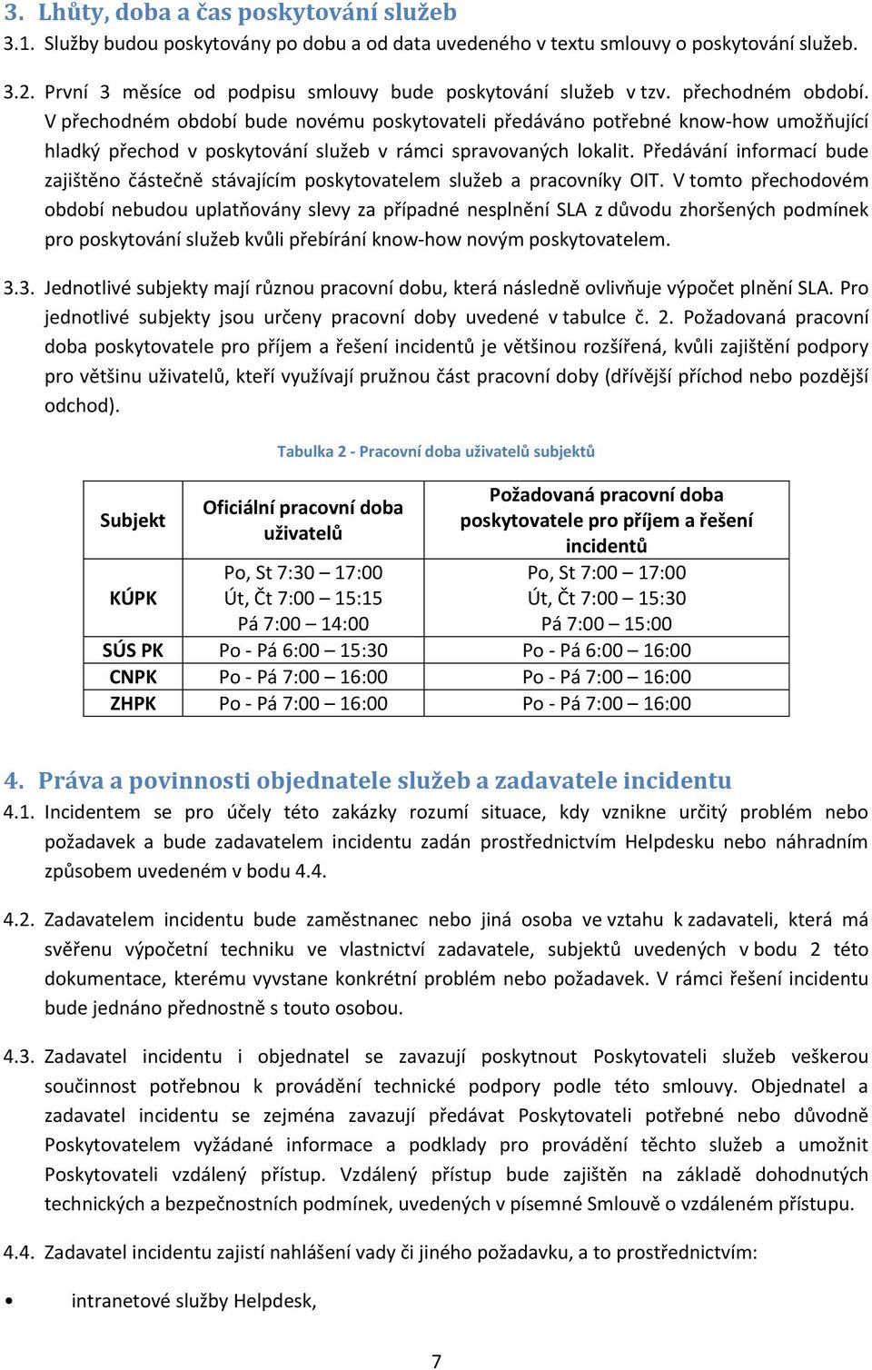 V přechodném období bude novému poskytovateli předáváno potřebné know-how umožňující hladký přechod v poskytování služeb v rámci spravovaných lokalit.