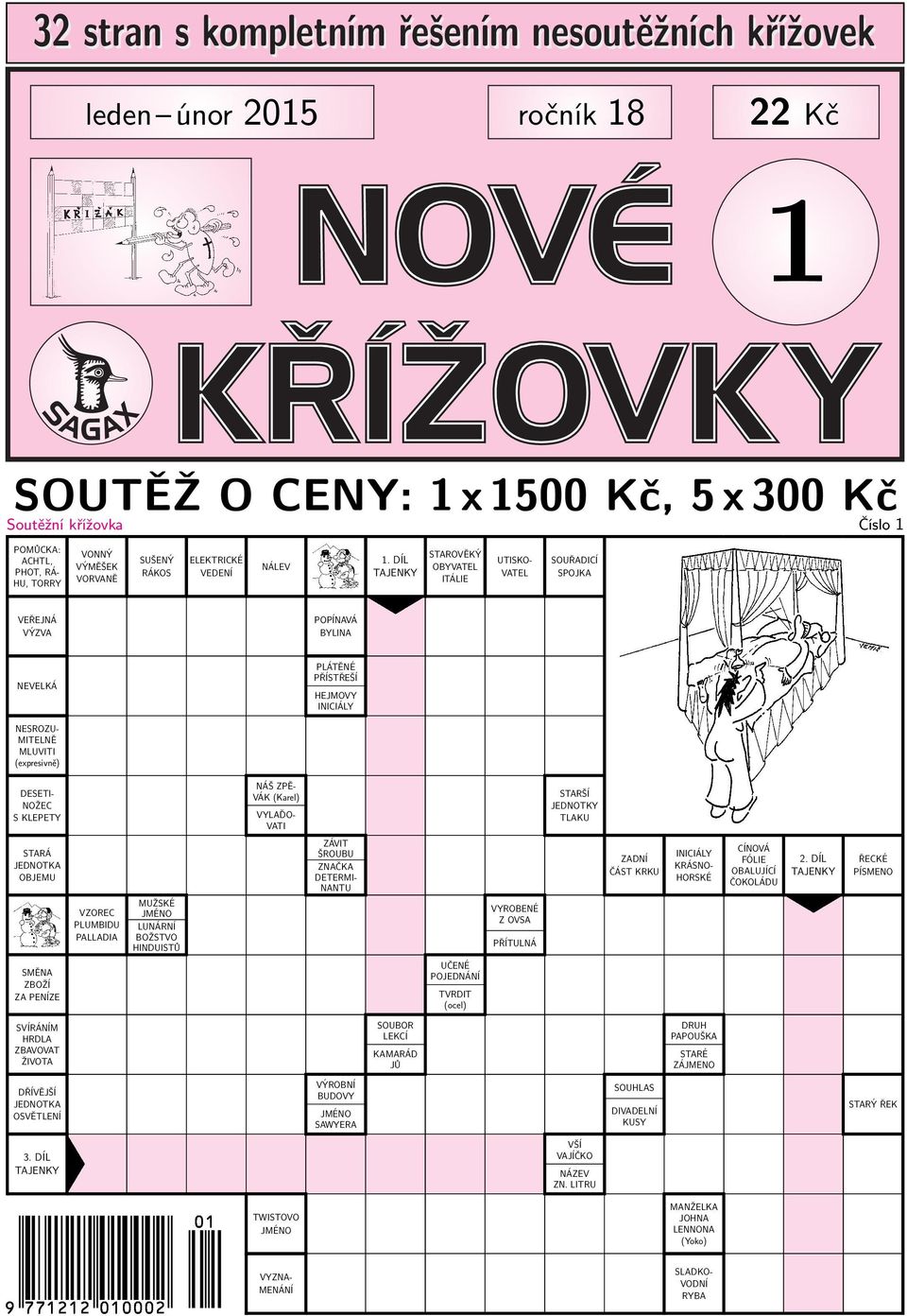 outěžní křížovka íslo 1 Ů:,, -, 1.