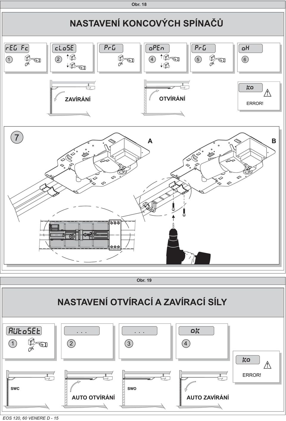 19 NASTAVENÍ OTVÍRACÍ A ZAVÍRACÍ SÍLY