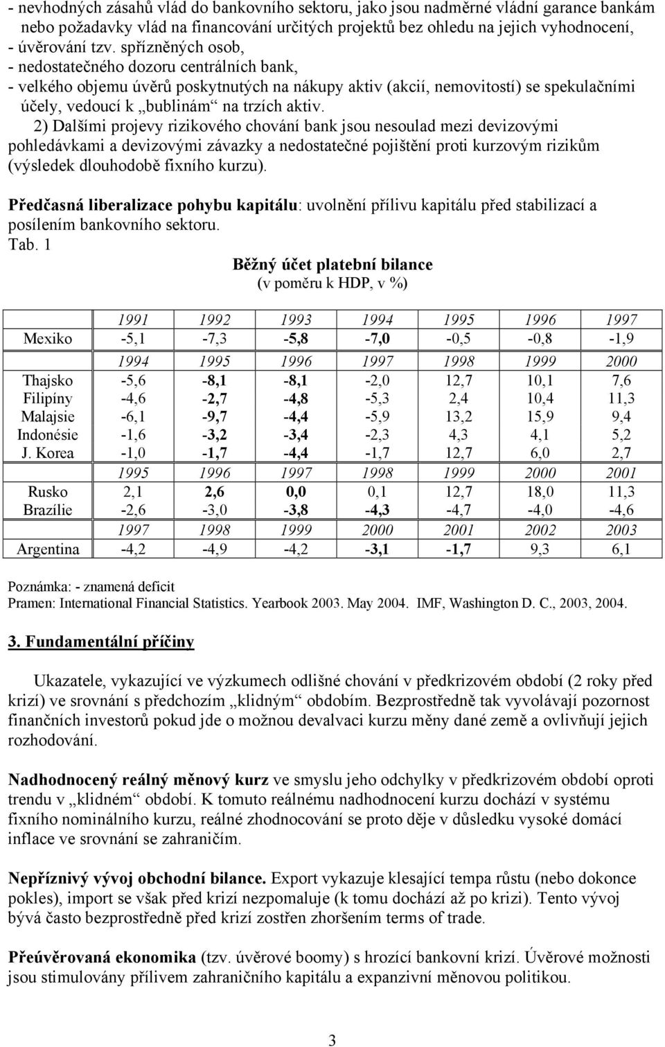 2) Dalšími projevy rizikového chování bank jsou nesoulad mezi devizovými pohledávkami a devizovými závazky a nedostatečné pojištění proti kurzovým rizikům (výsledek dlouhodobě fixního kurzu).