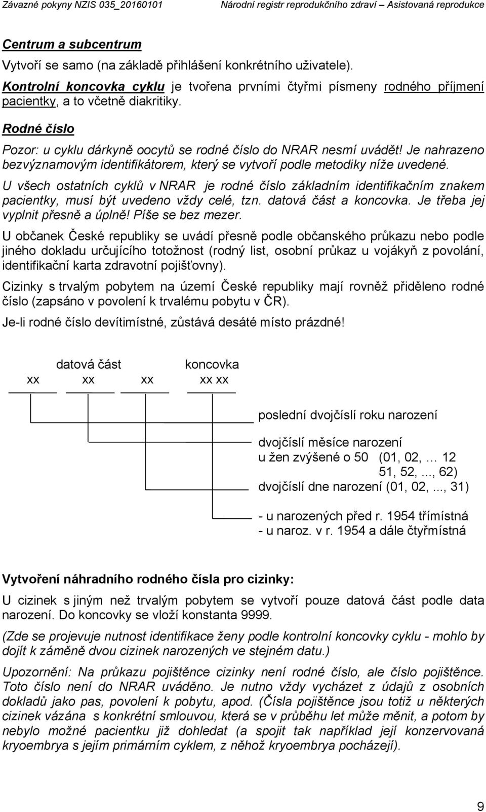 Je nahrazeno bezvýznamovým identifikátorem, který se vytvoří podle metodiky níže uvedené.