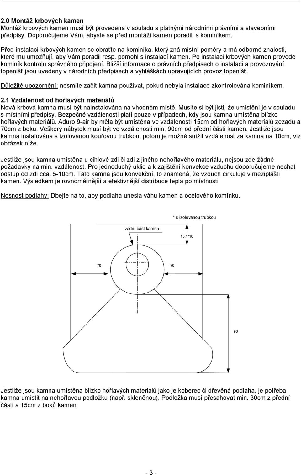 Po instalaci krbových kamen provede kominík kontrolu správného připojení.