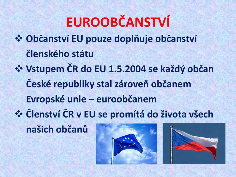 2004 se každý občan České republiky stal zároveň občanem