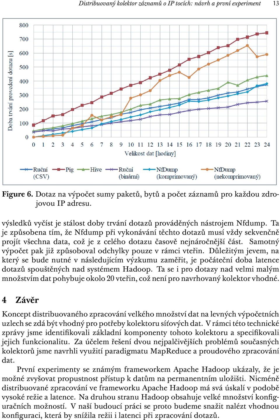 Ta je způsobena tím, že Nfdump při vykonávání těchto dotazů musí vždy sekvenčně projít všechna data, což je z celého dotazu časově nejnáročnější část.