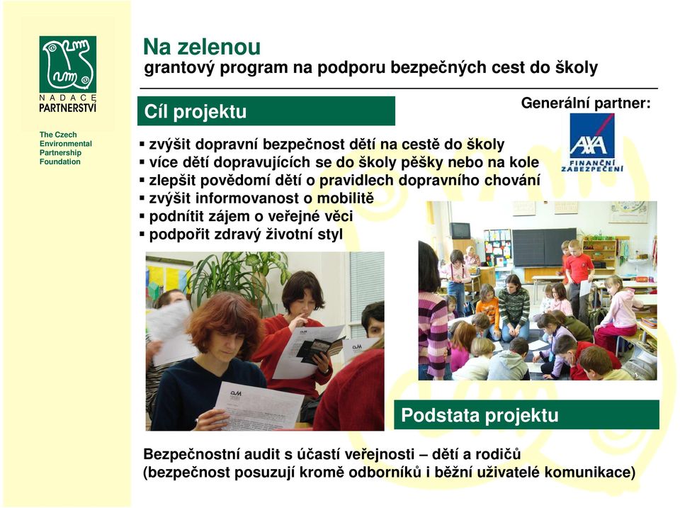 pravidlech dopravního chování zvýšit informovanost o mobilitě podnítit zájem o veřejné věci podpořit zdravý životní styl