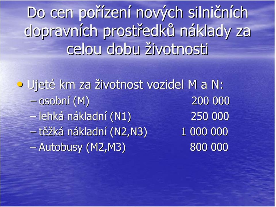 vozidel M a N: osobní (M) 200 000 lehká nákladní (N1) 250