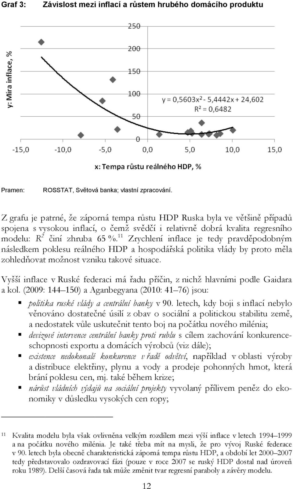 11 Zrychlení inflace je tedy pravděpodobným následkem poklesu reálného HDP a hospodářská politika vlády by proto měla zohledňovat možnost vzniku takové situace.