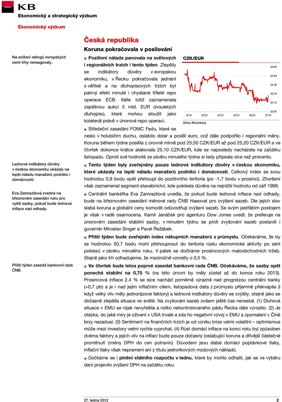 Pozitivní nálada panovala na světových i regionálních trzích i tento týden.