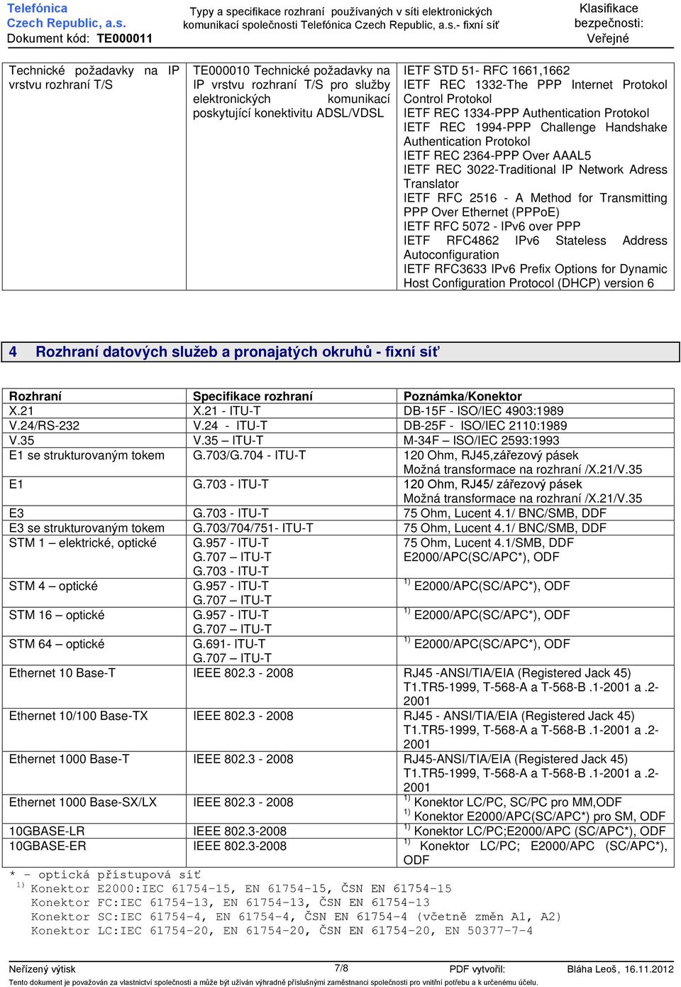 Authentication Protokol IETF REC 2364-PPP Over AAAL5 IETF REC 3022-Traditional IP Network Adress Translator IETF RFC 2516 - A Method for Transmitting PPP Over Ethernet (PPPoE) IETF RFC 5072 - IPv6