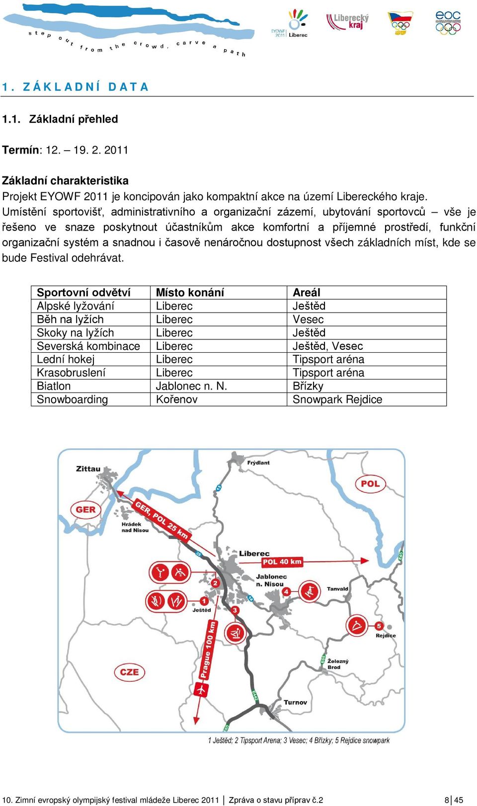 i časově nenáročnou dostupnost všech základních míst, kde se bude Festival odehrávat.