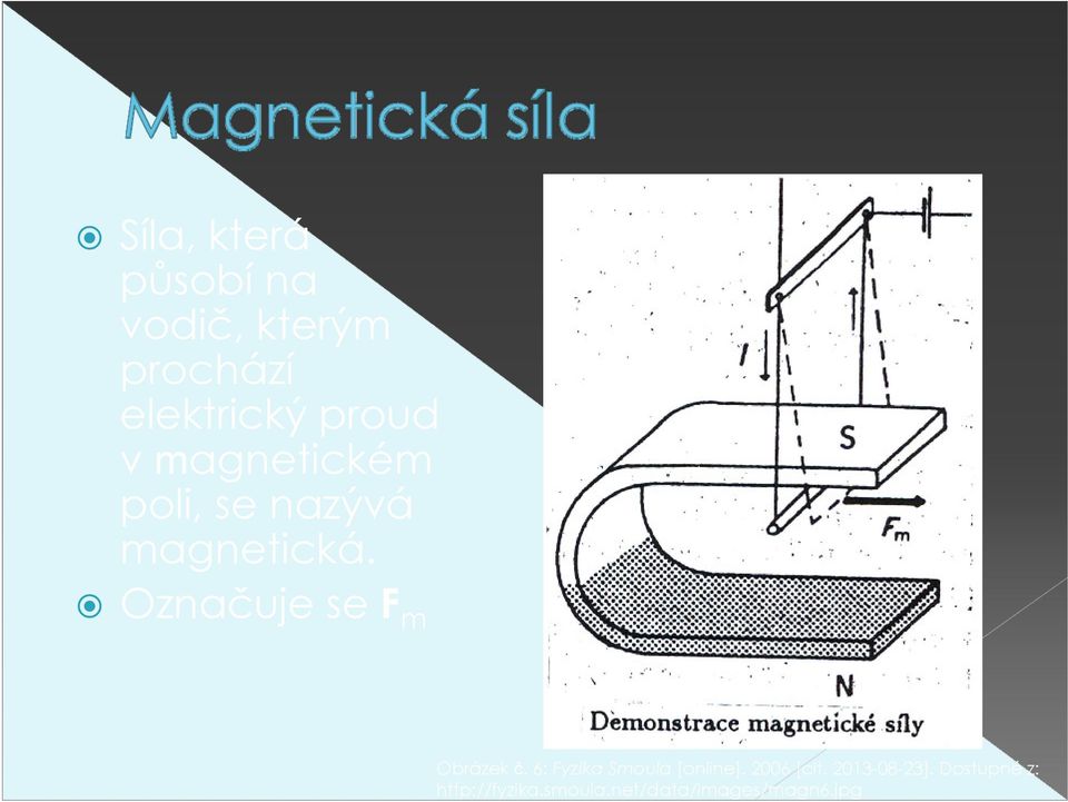 Označuje se F m Obrázek č. 6: Fyzika Smoula [online].