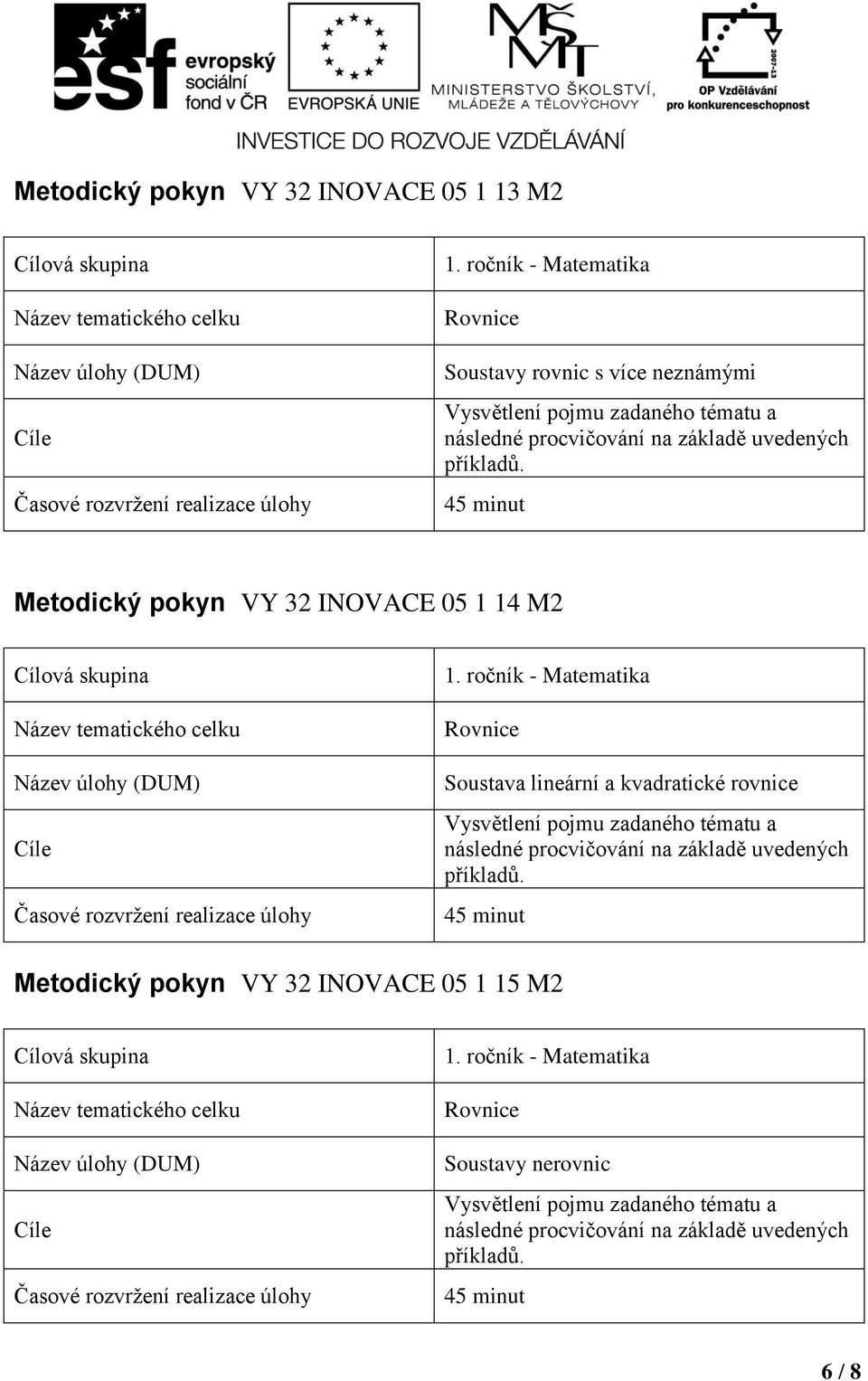 05 1 14 M2 Soustava lineární a kvadratické rovnice