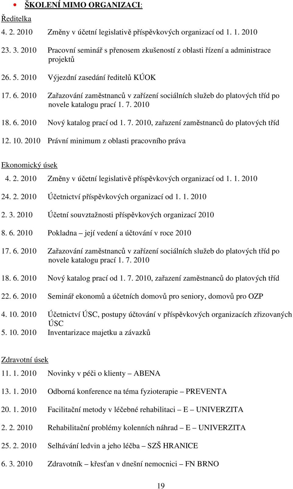 2010 Zařazování zaměstnanců v zařízení sociálních služeb do platových tříd po novele katalogu prací 1. 7. 2010 18. 6. 2010 Nový katalog prací od 1. 7. 2010, zařazení zaměstnanců do platových tříd 12.