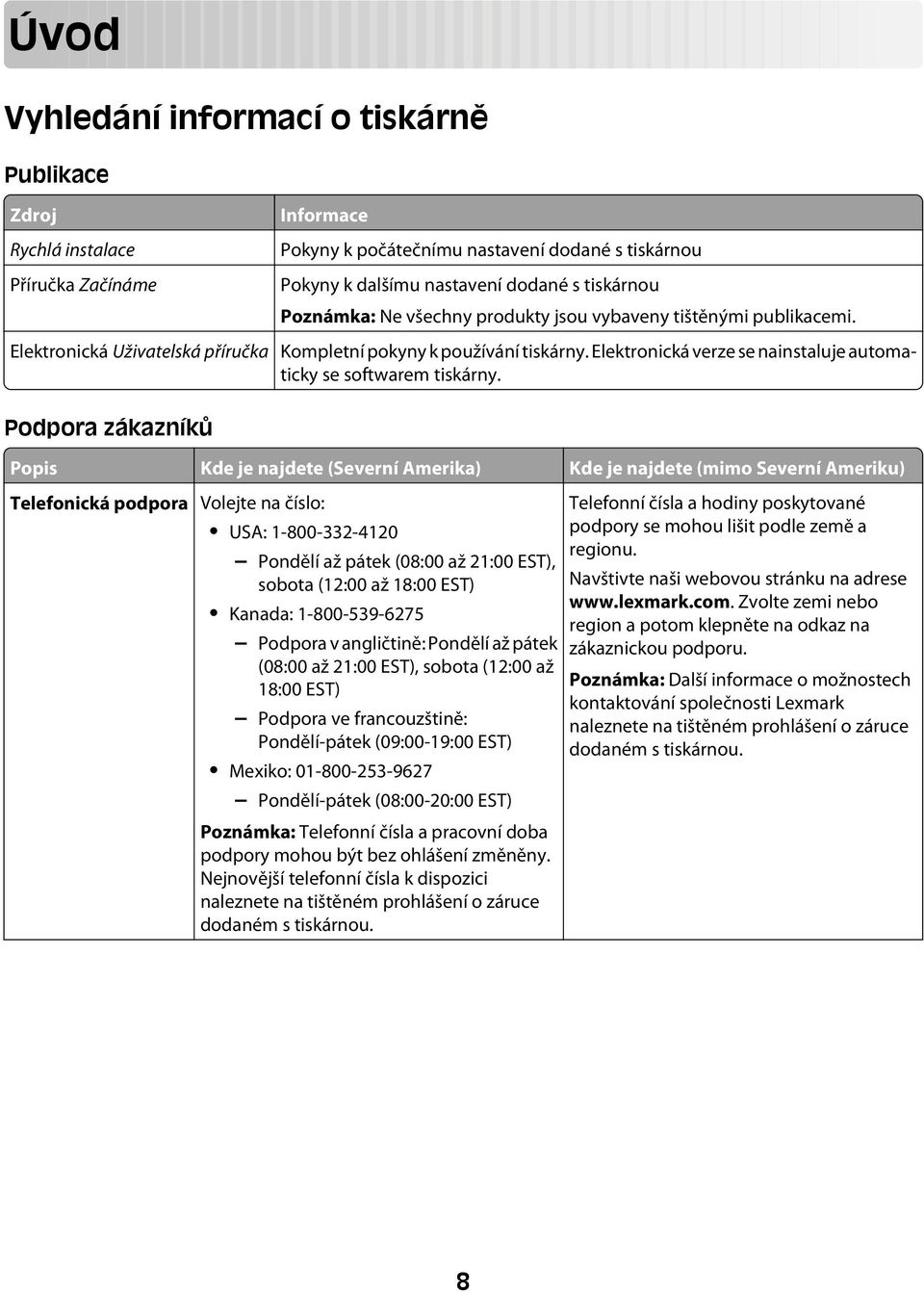 Elektronická verze se nainstaluje automaticky se softwarem tiskárny.