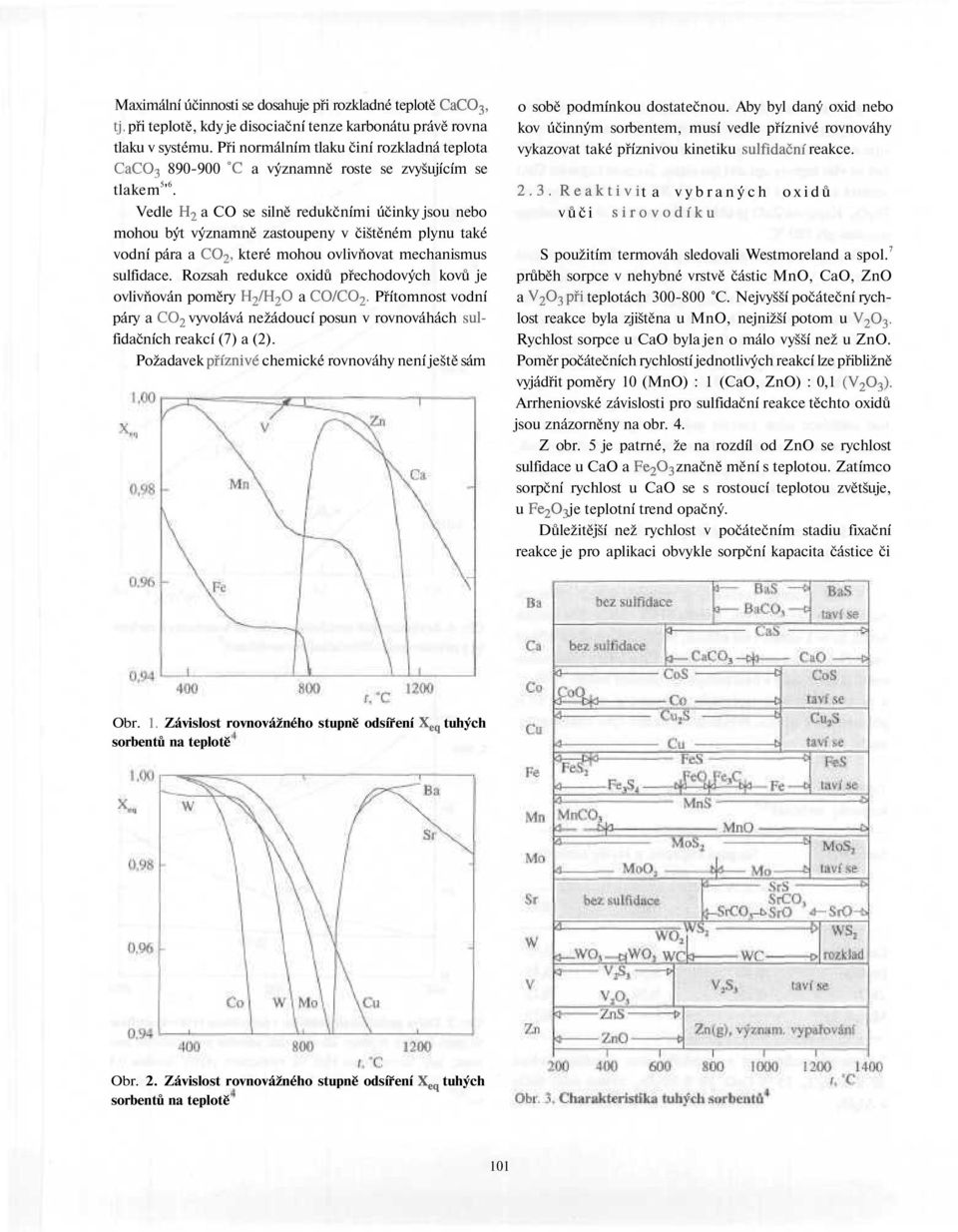 Vedle H 2 a CO se silně redukčními účinky jsou nebo mohou být významně zastoupeny v čištěném plynu také vodní pára a CO 2, které mohou ovlivňovat mechanismus sulfidace.