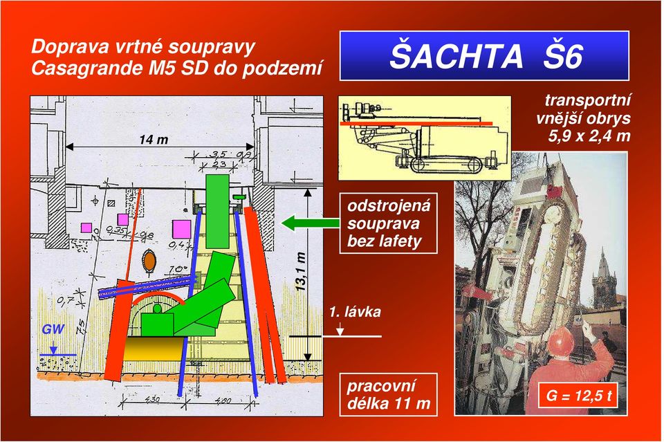 obrys 5,9 x 2,4 m odstrojená souprava bez