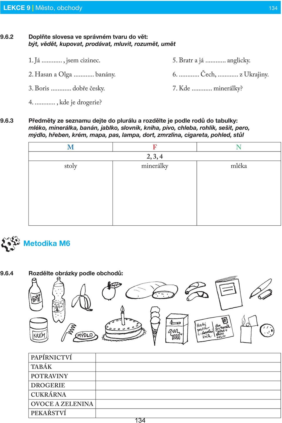 ... Čech,... z Ukrajiny. 7. Kde... minerálky? 4...., kde je drogerie? 9.6.