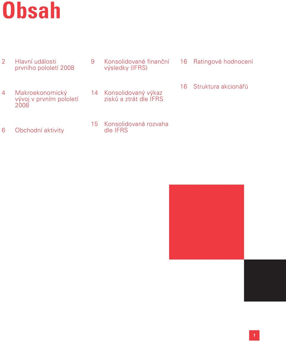 prvním pololetí 2008 14 Konsolidovaný výkaz zisků a ztrát dle IFRS 16