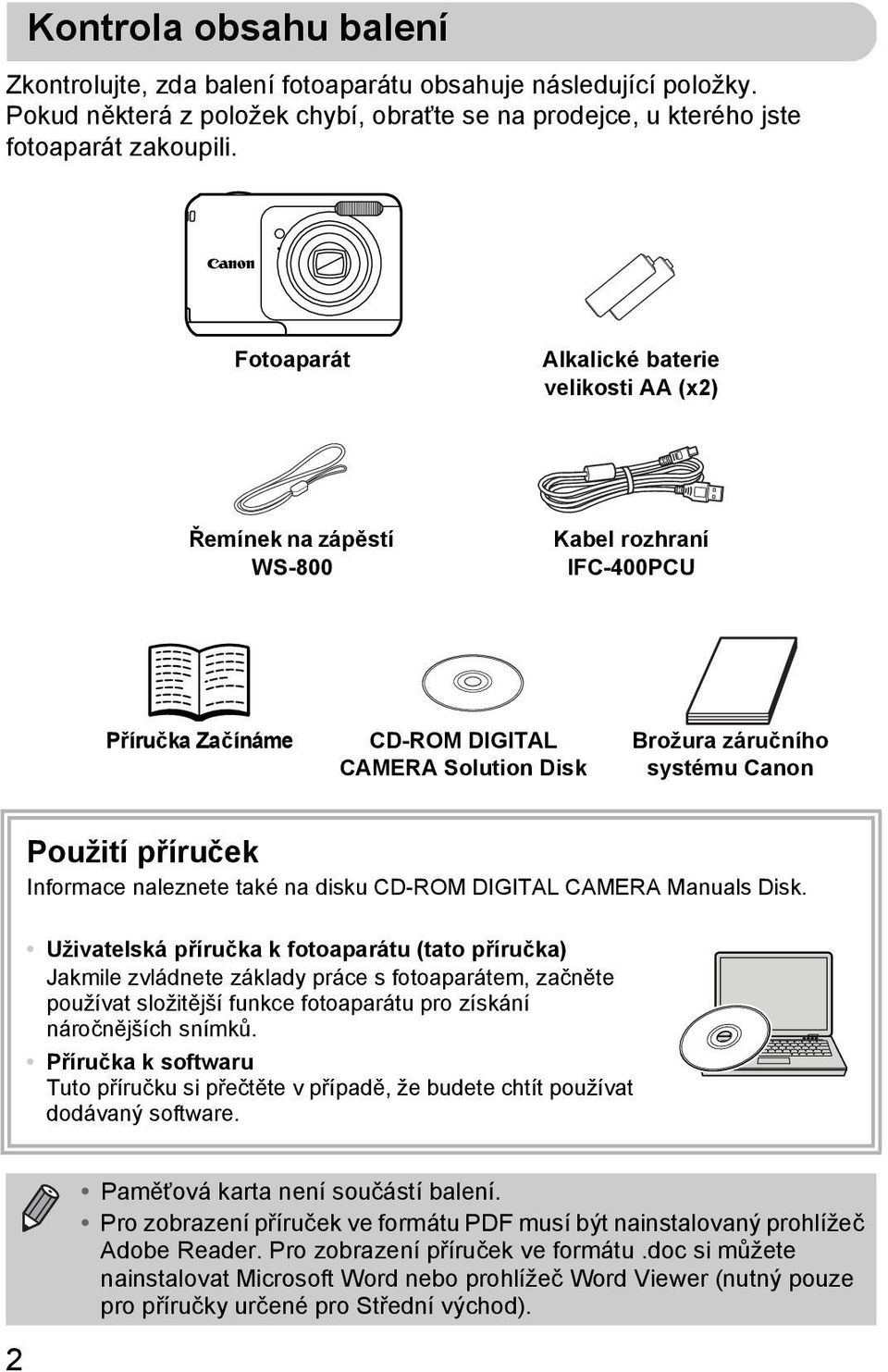 příruček Informace naleznete také na disku CD-ROM DIGITAL CAMERA Manuals Disk.