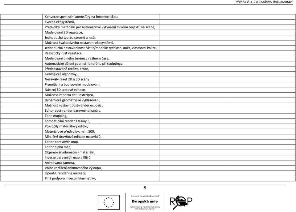 Jednoduchá tvorba stromů a lesů, Možnost kvalitativního nastavení ekosystémů, Jednoduchá nastavitelnost částic/modelů: rychlost, směr, vlastnosti kolize, Realistický růst vegetace, Modelování plného