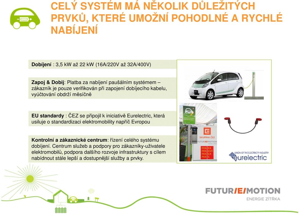 iniciativě Eurelectric, která usiluje o standardizaci elektromobility napříč Evropou Kontrolní a zákaznické centrum: řízení celého systému dobíjení.