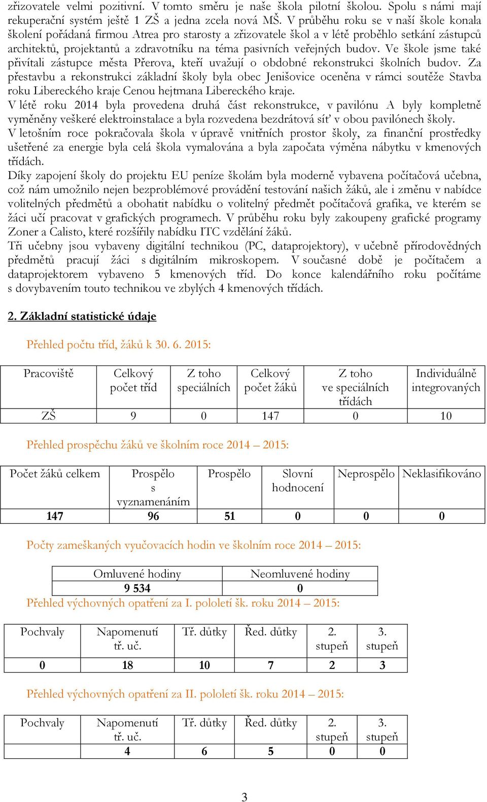 veřejných budov. Ve škole jsme také přivítali zástupce města Přerova, kteří uvaţují o obdobné rekonstrukci školních budov.