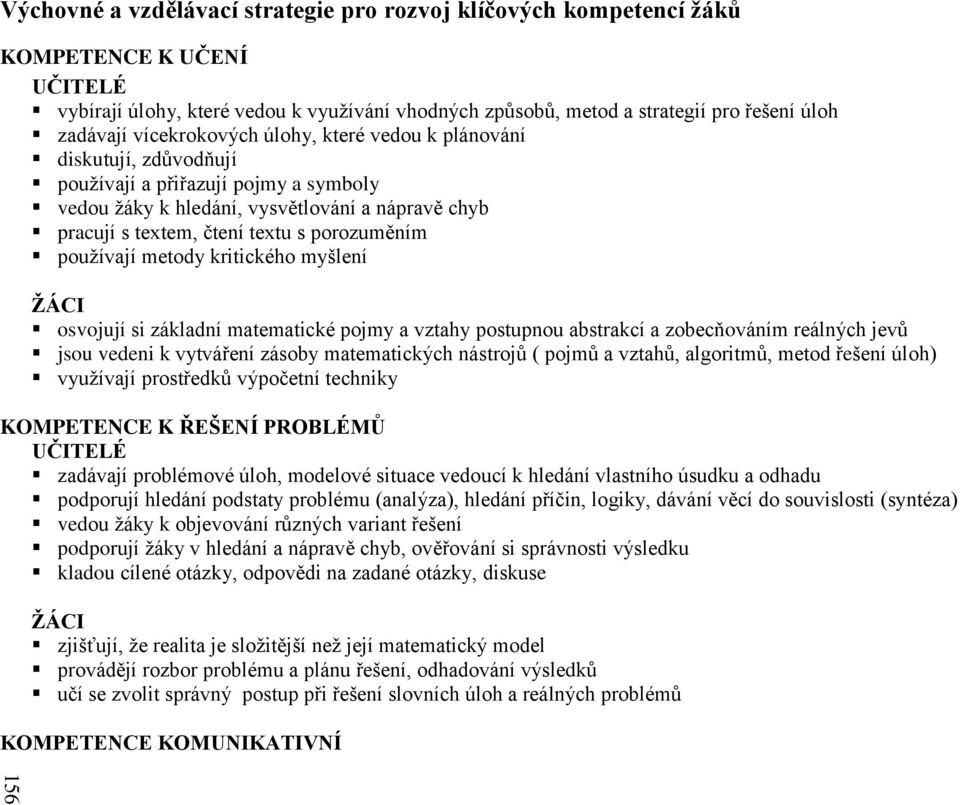 porozuměním používají metody kritického myšlení ŢÁCI osvojují si základní matematické pojmy a vztahy postupnou abstrakcí a zobecňováním reálných jevů jsou vedeni k vytváření zásoby matematických