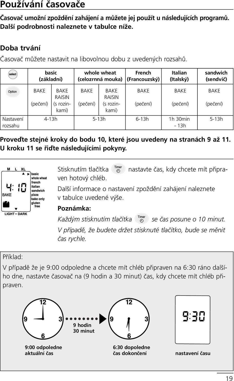 basic whole wheat French Italian sandwich (základní) (celozrnná mouka) (Francouzský) (Italský) (sendvič) BAKE BAKE BAKE BAKE BAKE BAKE BAKE RAISIN RAISIN (pečení) (s rozin- (pečení) (s rozin-