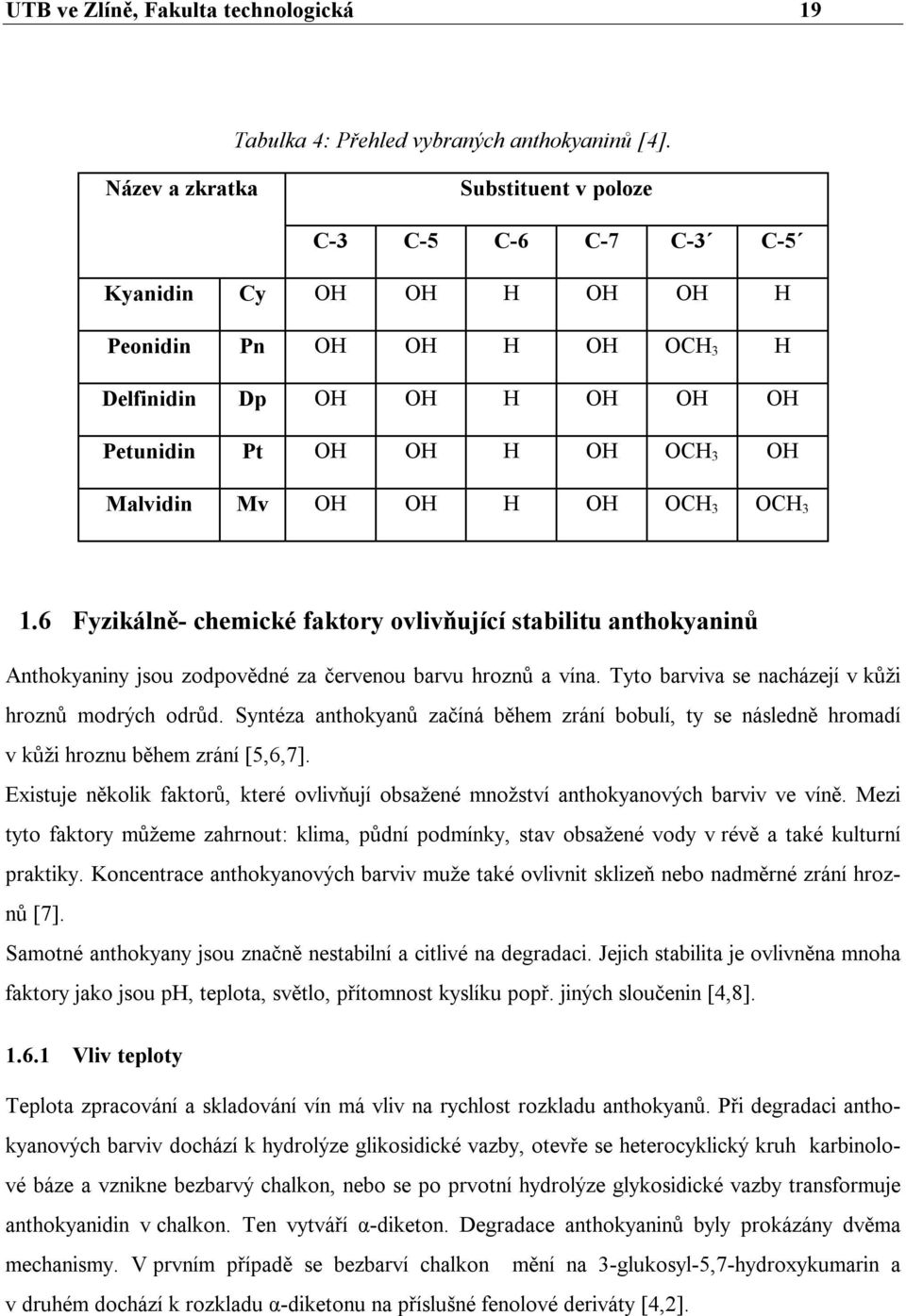 OH H OH OCH 3 OCH 3 1.6 Fyzikálně- chemické faktory ovlivňující stabilitu anthokyaninů Anthokyaniny jsou zodpovědné za červenou barvu hroznů a vína.