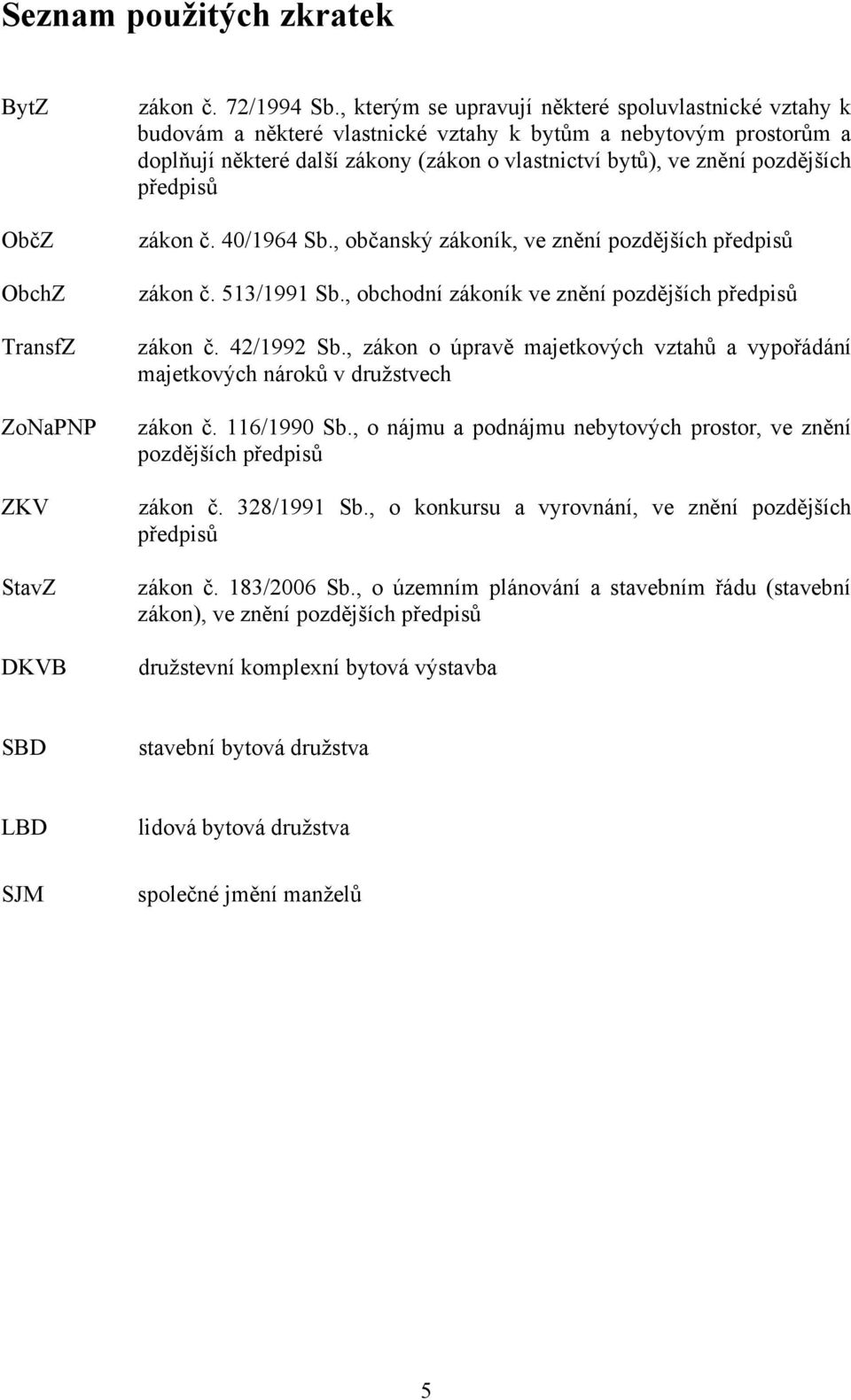 předpisů zákon č. 40/1964 Sb., občanský zákoník, ve znění pozdějších předpisů zákon č. 513/1991 Sb., obchodní zákoník ve znění pozdějších předpisů zákon č. 42/1992 Sb.